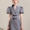 Women's Fashion Graceful Puff Sleeve Waist Slimming Dress