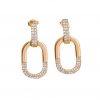 Oval Inlaid Zircon Ear Stud Necklace Female