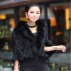 Womens Short Coat With A Fox-fur Collar