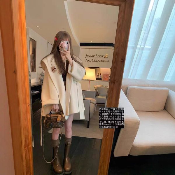Fashionable Casual Women's Double-Faced Wool Coat