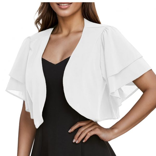 Women's Short-Sleeve Thin Chiffon Shawl