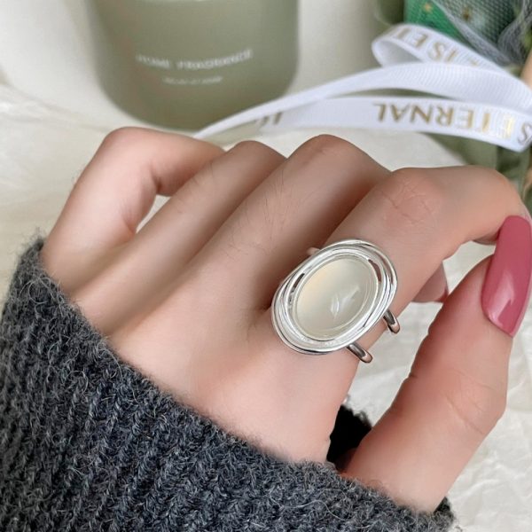 Niche Retro 925 Sterling Silver Ring Luxury High-end Texture All-match Daily Wear Finger Ring