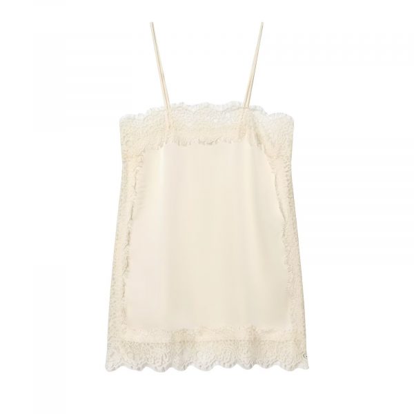 Lace-trimmed Silk-satin Slip Dress Set