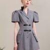 Women's Fashion Graceful Puff Sleeve Waist Slimming Dress