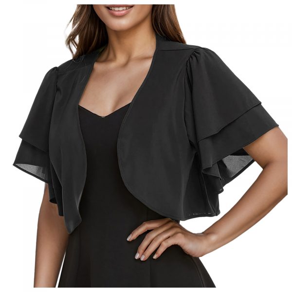 Women's Short-Sleeve Thin Chiffon Shawl