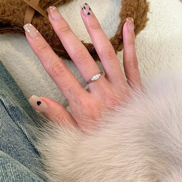 Minimalist Cold Tone Zircon Ring, Natural Colorful Gems, High-End Luxury Adjustable Index Finger Couple Rings
