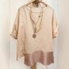 Cozy Artistic Linen-blend Patchwork Top
