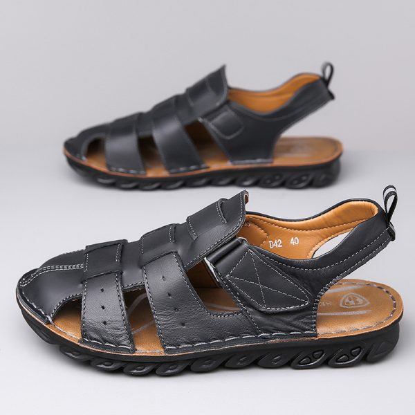 Men's Leather Sandals Soft Bottom Non-slip