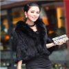 Womens Short Coat With A Fox-fur Collar