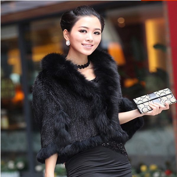 Womens Short Coat With A Fox-fur Collar
