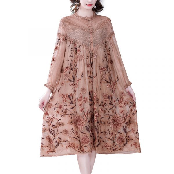 Middle Aged Mother's Silk Dress  Silk