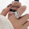 Retro High-quality 925 Silver Ring Elegant Minimalist Ins Vibe Versatile Non-fade Silver Accessory
