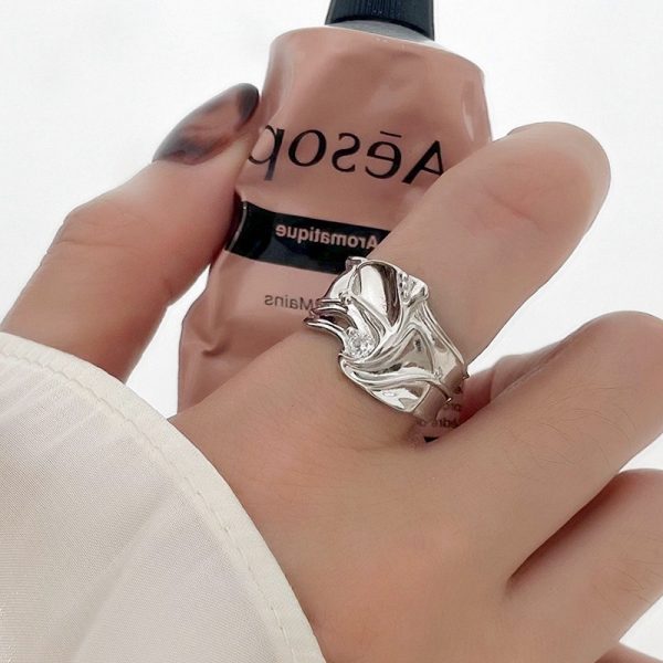 Retro High-quality 925 Silver Ring Elegant Minimalist Ins Vibe Versatile Non-fade Silver Accessory