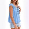 Lace-up Ruffle-Trimmed Shirt Summer New Style Fashionable Pleated Top