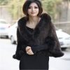 Womens Short Coat With A Fox-fur Collar