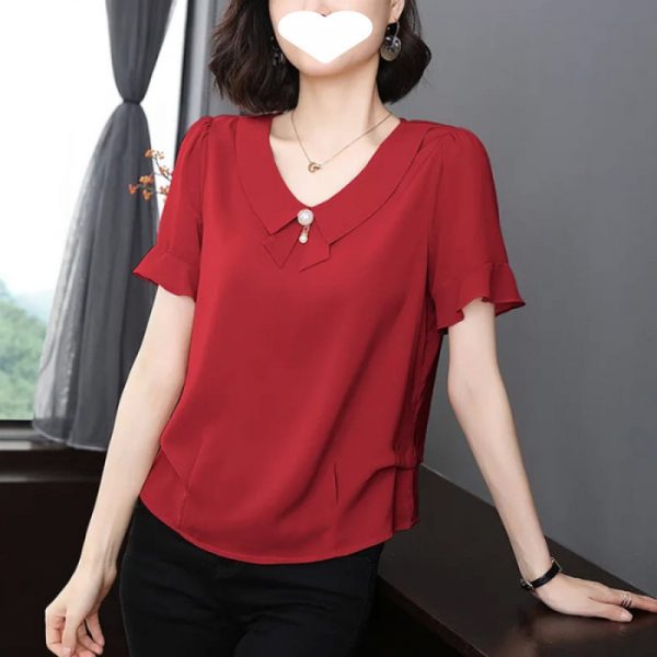New Stylish Chiffon Top Womens Summer Clothing