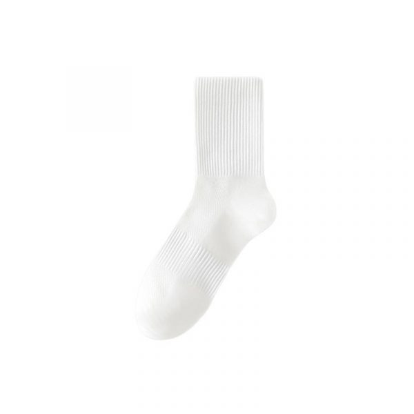 Men's Summer Thin Mesh Breathable White Socks
