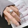 Zircon Inlaid Unique Design Minority Fashion Index Finger Ring