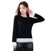 Women's Pure Cotton Ruffle-Trimmed Long-Sleeve Base Shirt