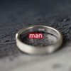 Sterling Silver  Ring Arrow Brushed Couple Ring