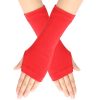 Knitted Finger-leaking Gloves Striped Thin