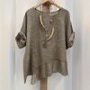 Cozy Artistic Linen-blend Patchwork Top
