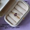 Light Luxury Cold Tone Index Ring, Natural Colorful Gem & Zircon Design, Fashion Adjustable Couple Rings