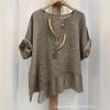 Cozy Artistic Linen-blend Patchwork Top