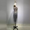 Solid-color Pearl- And Diamond-encrusted Tube Mini Dress With A Bandage-style Design