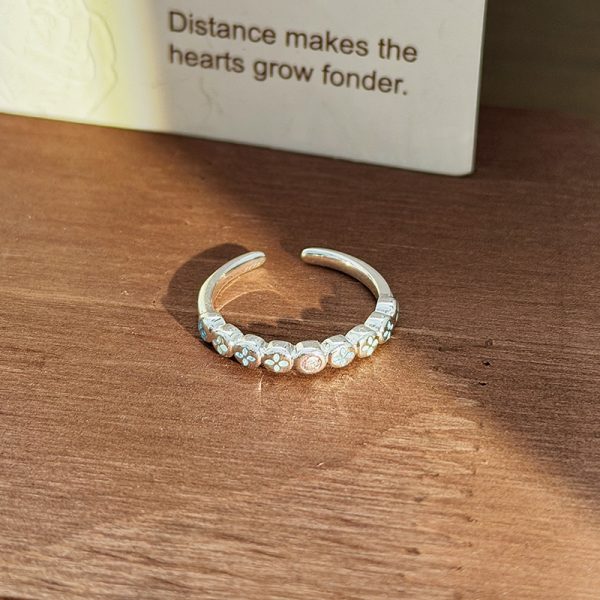 Light Luxury Fairy Sweet Girl Open Ring, Inlaid Diamond Butterfly Star Bow Flower & Shell Pearl, Exquisite Stackable Finger Ring