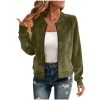 Round-neck Zip-up Deerskin-fleece Short Jacket Flight Suit
