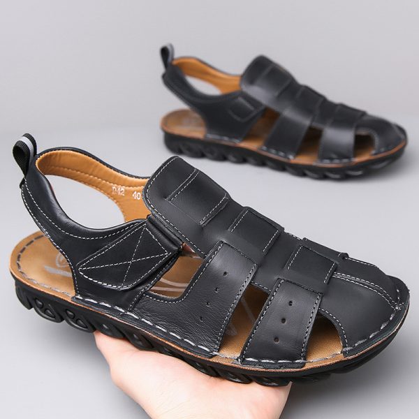 Men's Leather Sandals Soft Bottom Non-slip