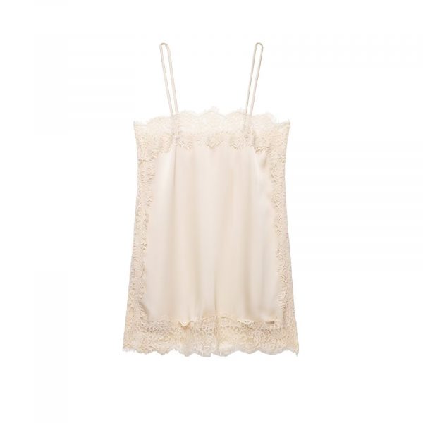 Lace-trimmed Silk-satin Slip Dress Set