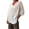 Women's Casual V-Neck Solid Color T-Shirt