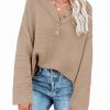 Solid Color Pullover V-Neck Knitted Sweater Womens