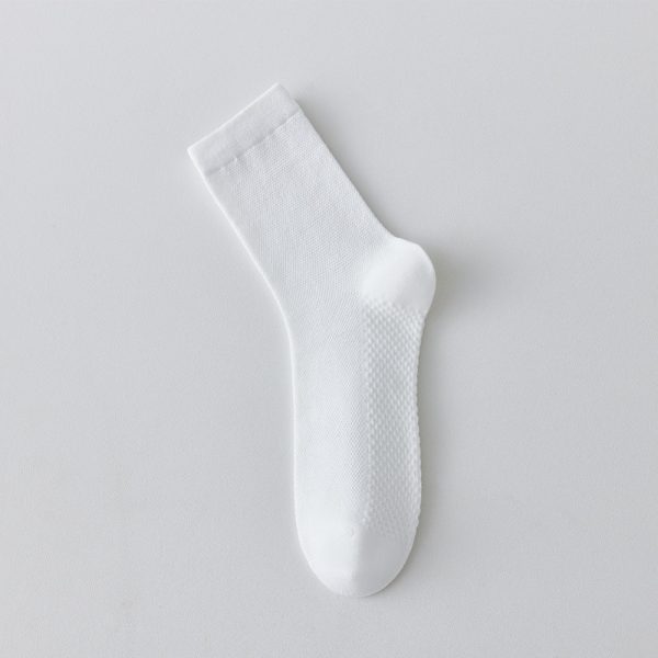 Pure Cotton Breathable Mesh Long Business Socks