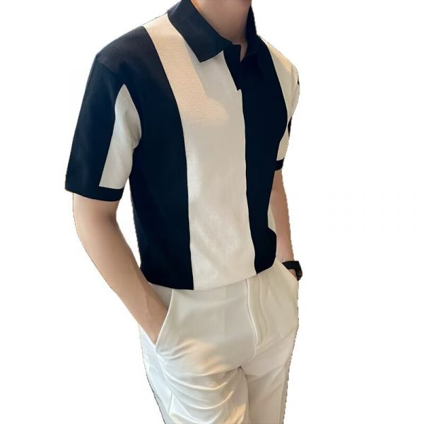 Men's Fashion Striped Contrast-Color Top