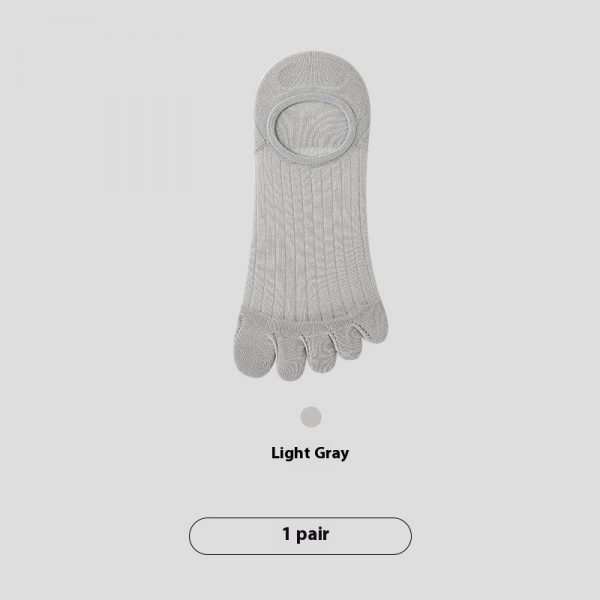 Five-finger Men's Summer Cotton Boneless Antibacterial Invisible Socks