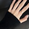 Cold Aesthetic Colored Gem Zircon Ring, Light Luxury High-end Texture, Adjustable Couple Matching Rings For Lovers