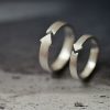 Sterling Silver  Ring Arrow Brushed Couple Ring