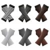 Knitted Finger-leaking Gloves Striped Thin