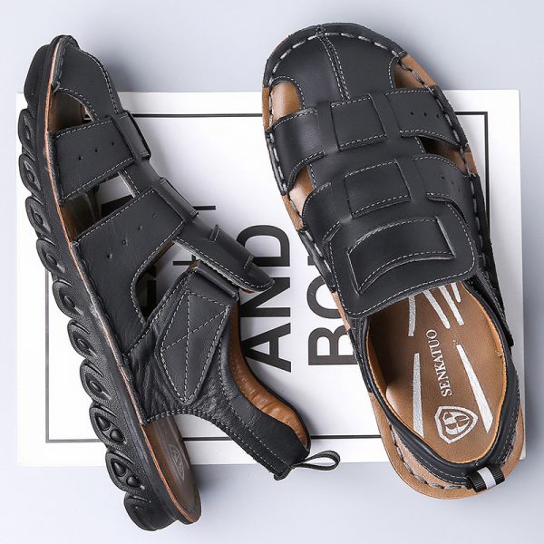 Men's Leather Sandals Soft Bottom Non-slip