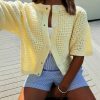 New Hollow-out Knitted Short-sleeve Cardigan Jacket