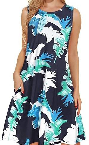 New Style Beach Hawaiian-Print Loose Tank Dress