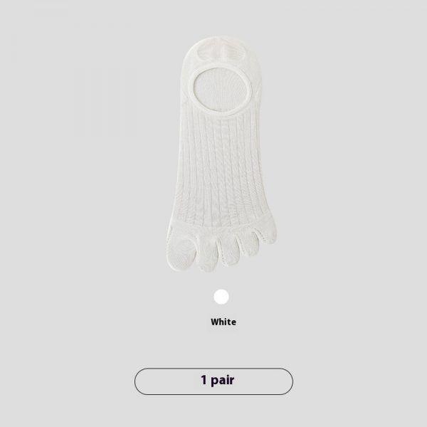 Five-finger Men's Summer Cotton Boneless Antibacterial Invisible Socks