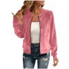 Round-neck Zip-up Deerskin-fleece Short Jacket Flight Suit