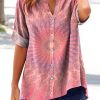 3D-printed Womens Casual Floral Short-sleeve Top