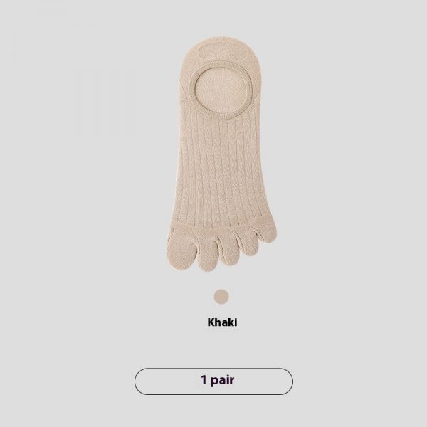 Five-finger Men's Summer Cotton Boneless Antibacterial Invisible Socks