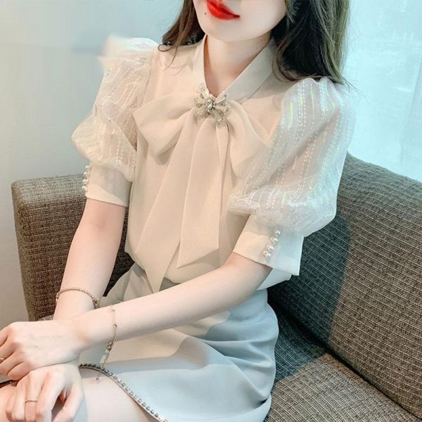 Fashionable Chiffon Short-sleeve Shirt For Women