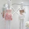 Womens Strapless Sequin Flower Dress